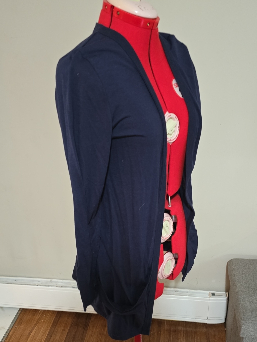 Classic Navy Open-Front Women's Cardigan